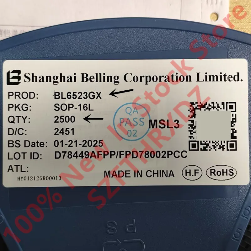 SZFTHRXDZ 100% NEW ORIGINAL BL6523GX SOP-16 Electric energy metering chip