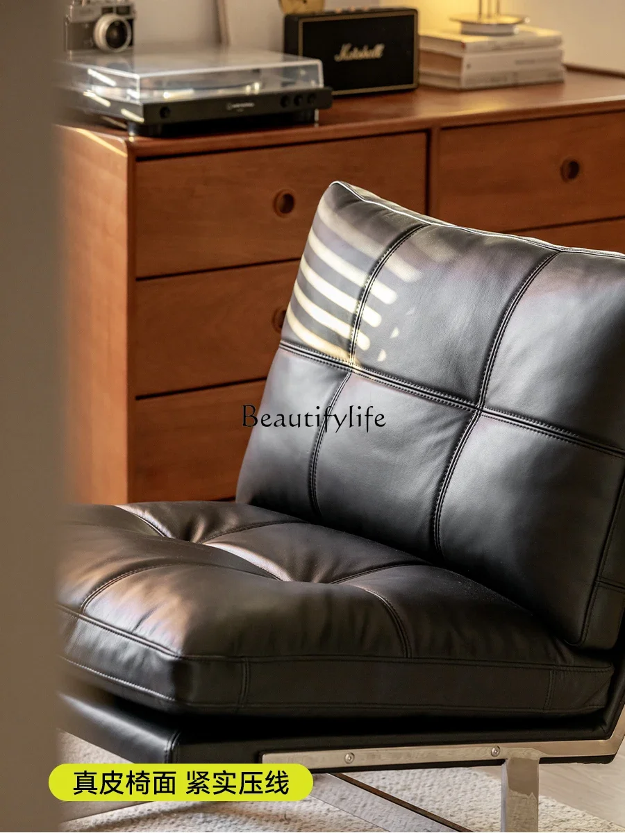 

yj7yj7 scandinavian Italian Style Leather Single Chair Modern Minimalist Home Living Room Sofa Chair