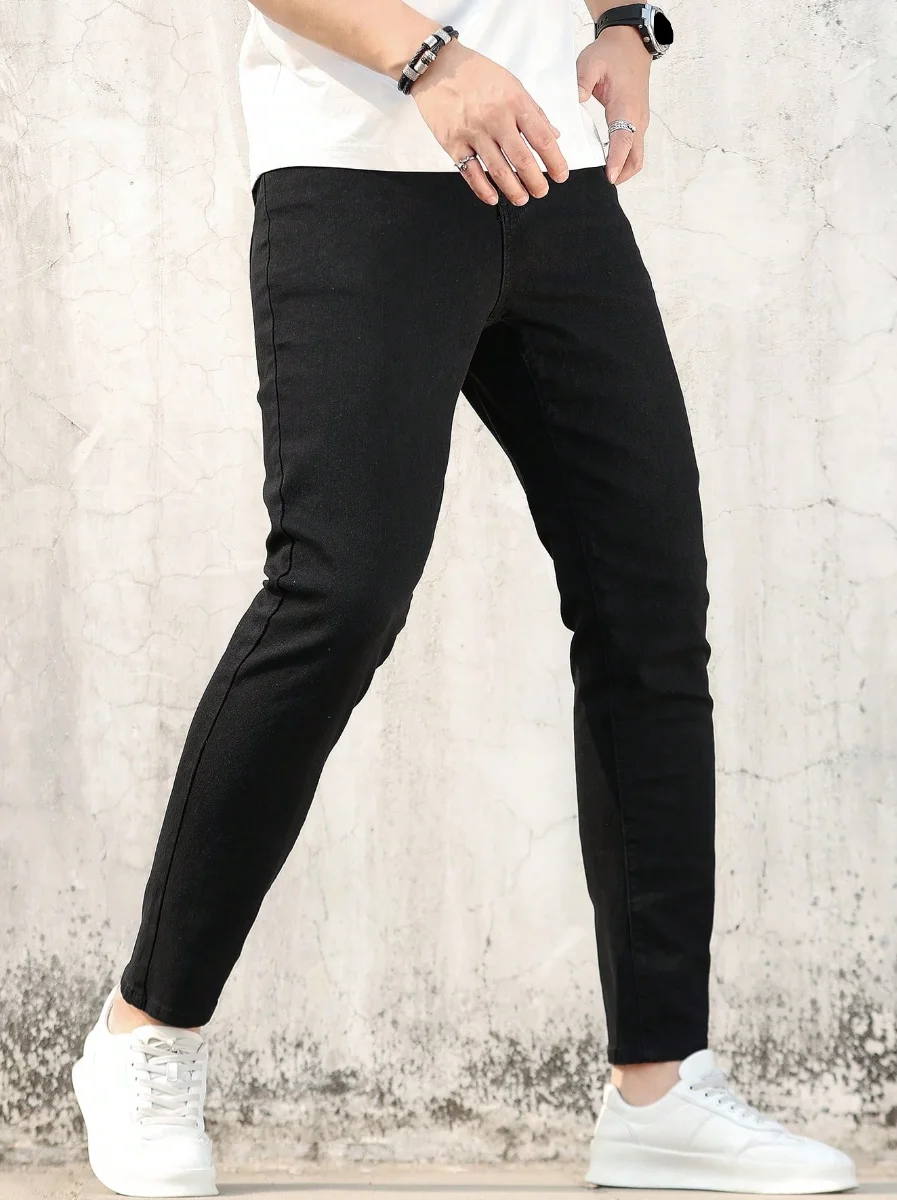 

Мужские черные джинсы Slim Fit, элегантность, организованная временем, современный комфорт ​