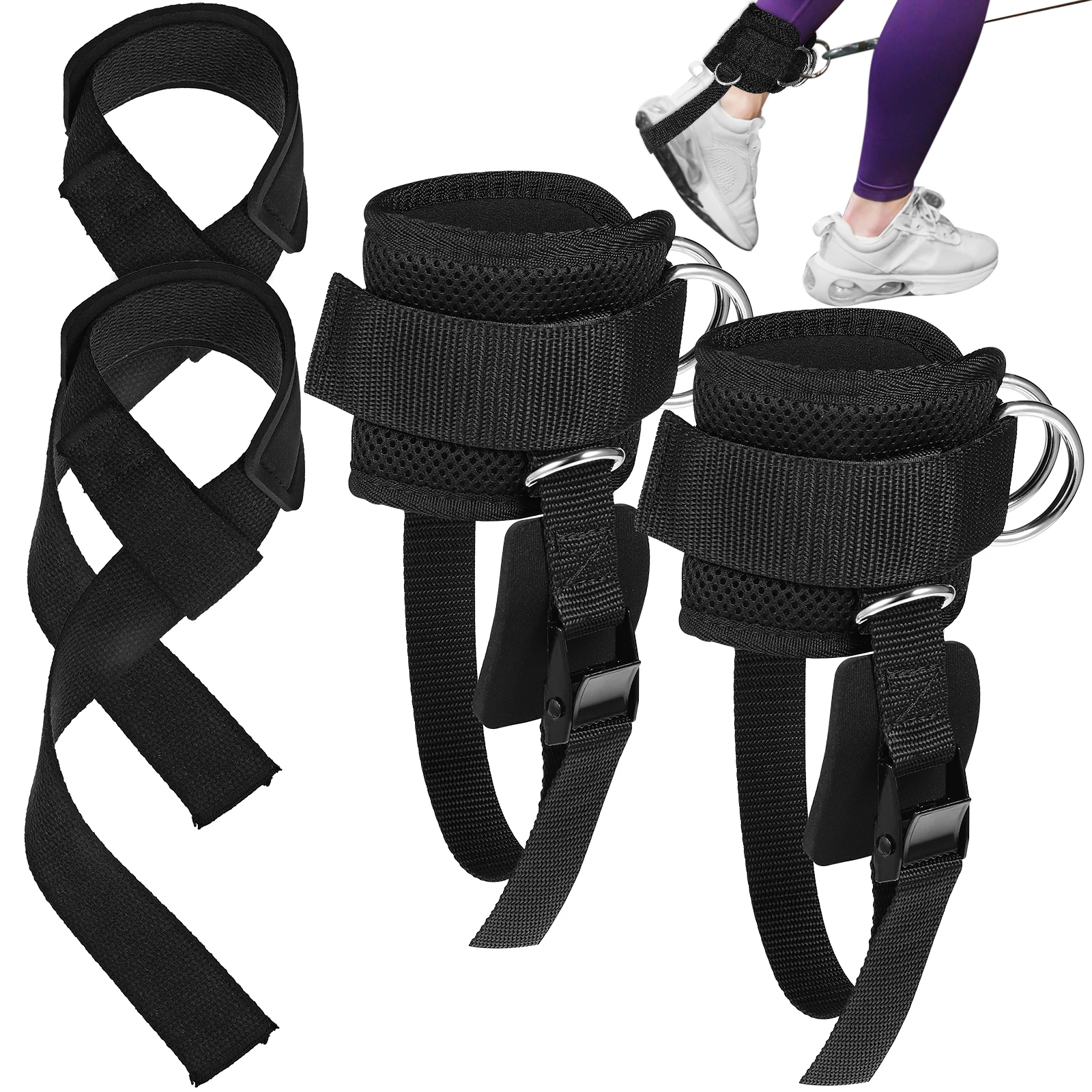 

Cable Machine Wrist Weightlifting Resistance Home Gym Ankle Cuff Ankle Straps For Working Out Fitness Equipment Adjustable