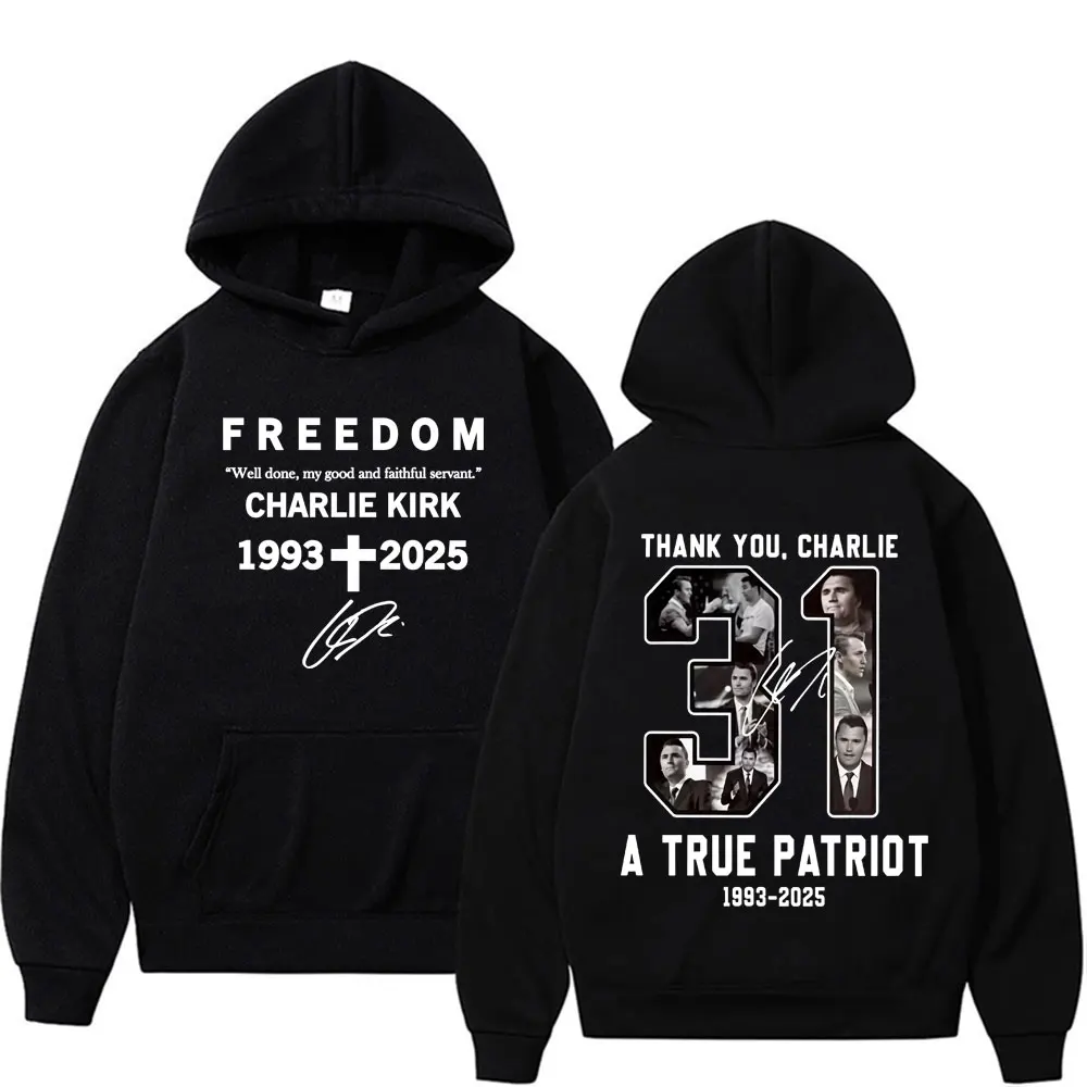 

Футболка «Спасибо Чарли Кирк» True Patriot Freedom, толстовки с рисунком, уличная одежда для мужчин и женщин, повседневные толстовки с капюшоном, топы, готические толстовки