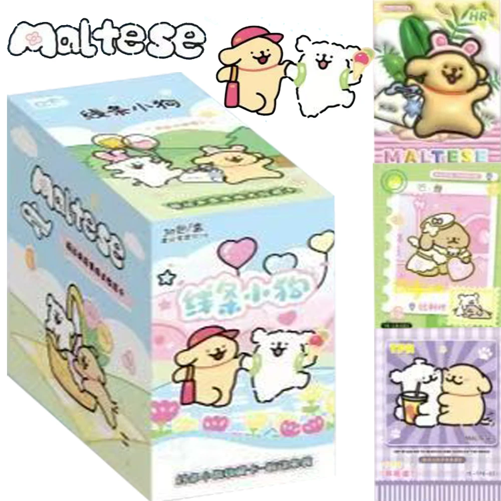 

Maltese Collection Cards Cute Popular Anime IP Character Pet Dogs Joy High Rarity HR 3D Expansion Cards Children Favorite Gifts