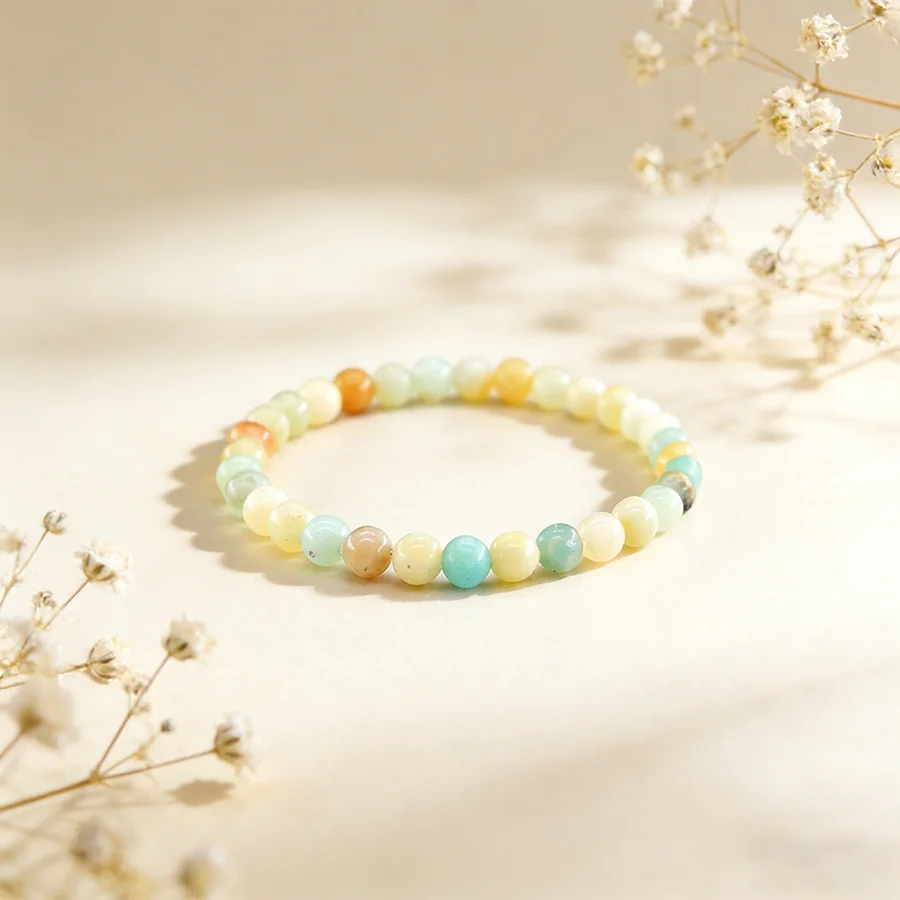 Pulsera elástica de piedra natural de 6mm, pulsera de piedra amazonita, aventurina verde, amatistas, cuarzo rosa, brazaletes para mujeres y hombres