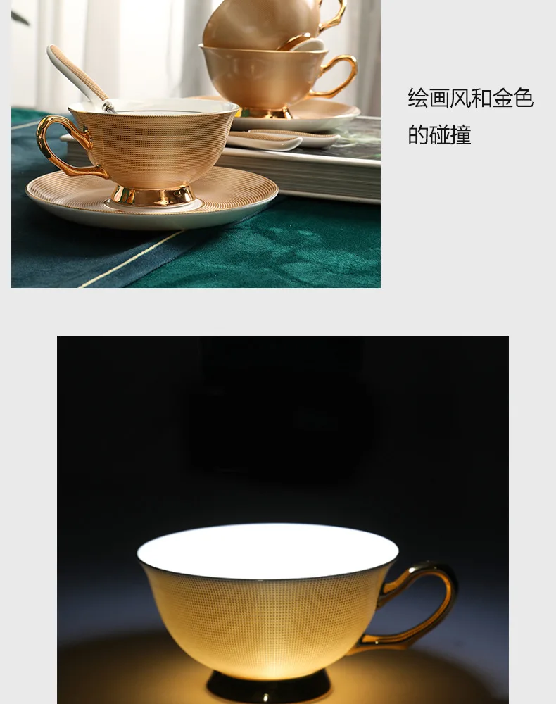 European Coffee Mug Set Bone China Ceramic Tea set Marble stripe Luxury Gifts Porcelain Drinkware Tea cups Couple Cup Gift box