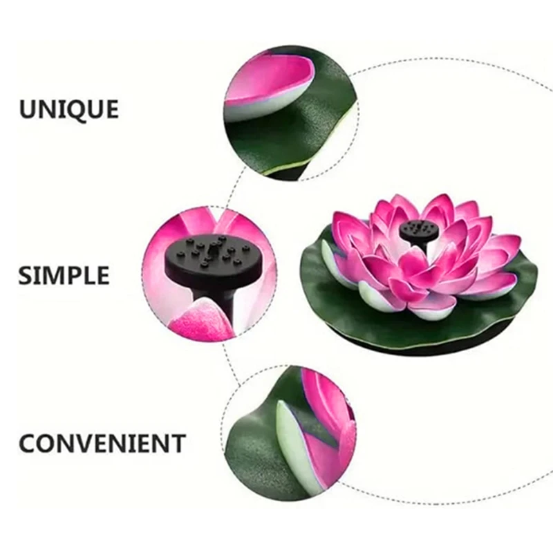 Solar Fountain Pond Outdoor Bird Bath Fountains Solar Power Floating Garden(Pink)