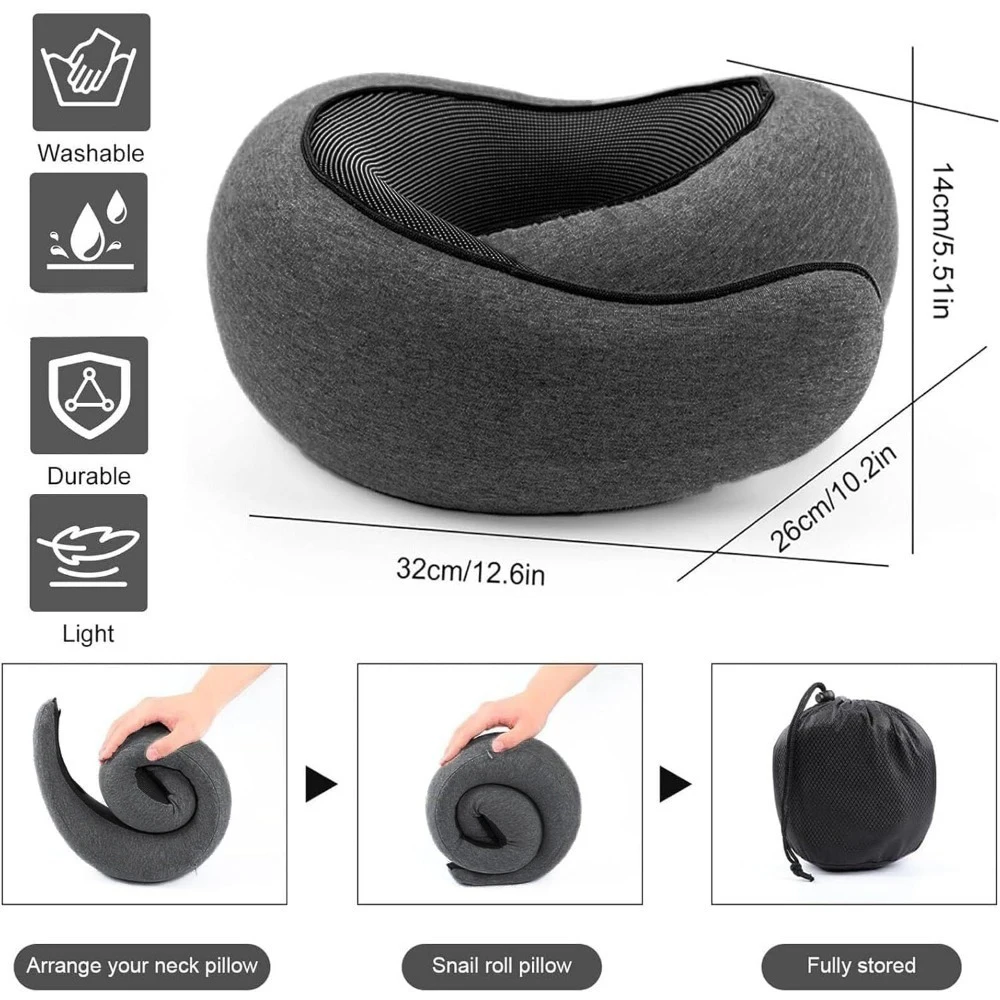 Neck Pillow for Traveling Memory Foam Travel Pillows for Airplanes Head & Neck Support Flight Headrest Sleep