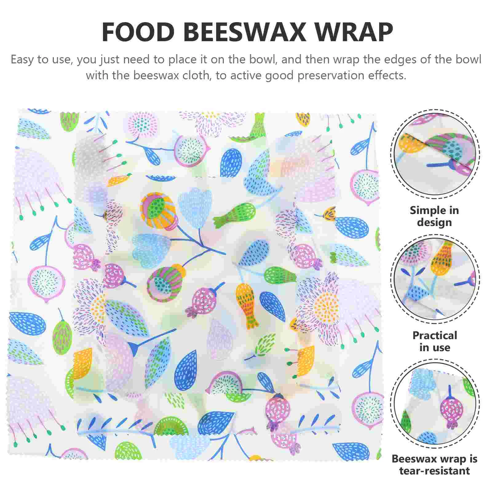 3 Pcs Bee Wax Cloth Kitchen Beeswax Wrap Organic Reusable Food Wraps Sandwich Stencil Fresh Keeping