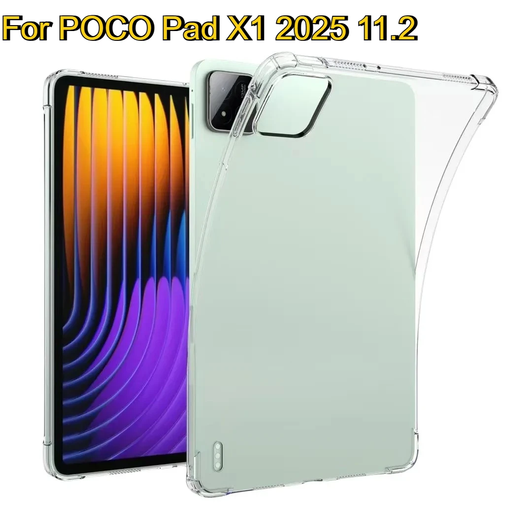 

2026 Airbags Soft TPU Shockproof Case for MI POCO Pad M1 X1 11.2" Redmi Pad 2 Pro 12.1" SE 11 2025 HD Clear Silicon Tablet Cover