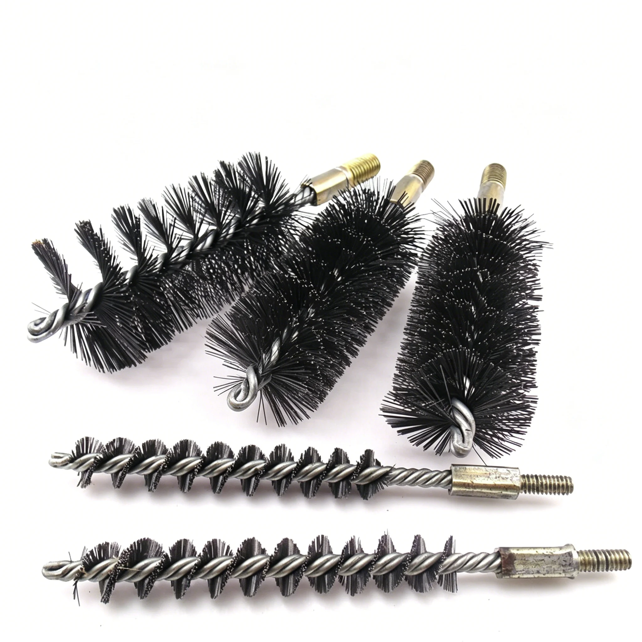 1Pc 10/12/14/16/18/20/25/30/32/35/38/40/43/45/50mm Diameter Steel Round Wire Tube Pipe Cleaning Rust RemovalBrush 12mm6mm Thread