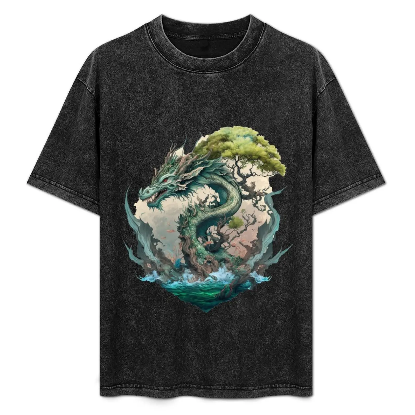 

mythological dragon T-Shirt Work Casual Loose Fit T-Shirt