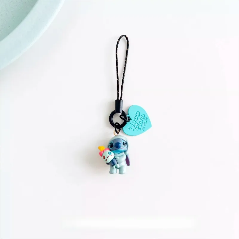 MINISO ديزني غرزة سلسلة مفاتيح من الكرتون جراب هاتف حبل Kawaii شخصيات كرتونية المفاتيح عشاق ظهره الديكور كيرينغ الهدايا