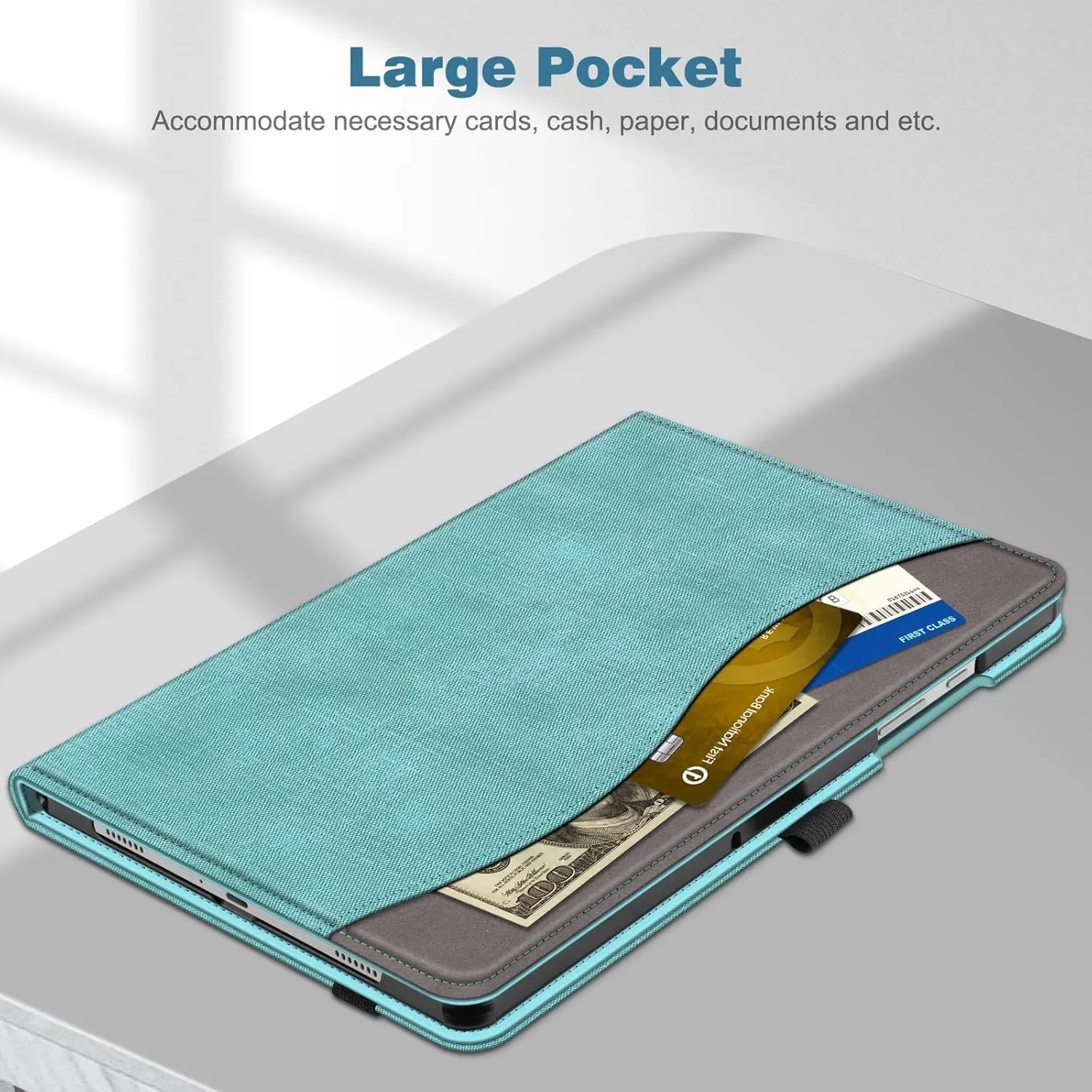 Case for Samsung Galaxy Tab A9 Plus/A9+ 5G 11 Inch 2023 Model , Multi-Angle Viewing Smart Stand Back Cover with Pocket Auto