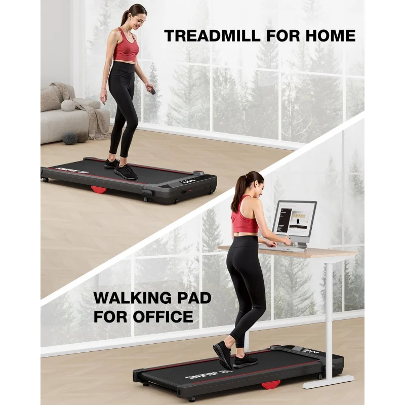 Walking Pad, Under Desk Treadmill, 2.5HP Portable Treadmills Home/Office, Walking Jogging Machine with Remote Control, LED D