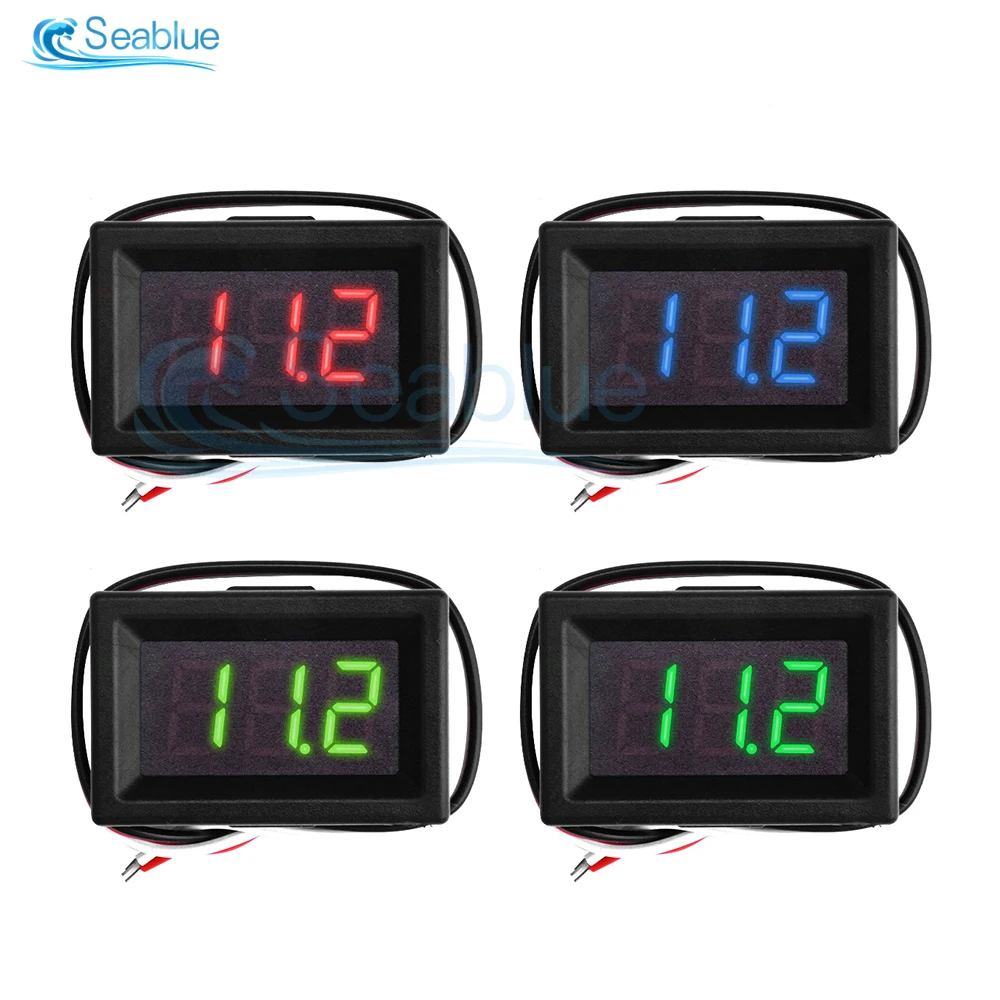 0.36 Inch DC LED Digital Voltmeter DC 0-30V Voltage Meter Auto Car Mobile Power Voltage Tester Detector 12V Red Green Blue