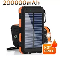 BCAK discount store   power bank 200000mAh Large Capacity Solar Power Bank New Portable Battery Outdoor Camping Charging