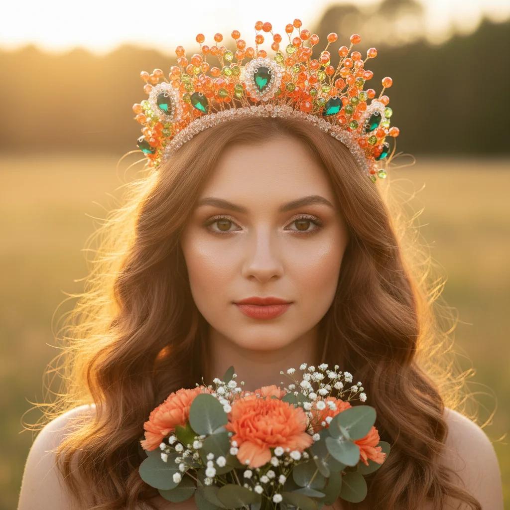 

Оранжево-зеленая повязка на голову со стразами для женщин: легкая, удобная, для вечеринок и свадеб