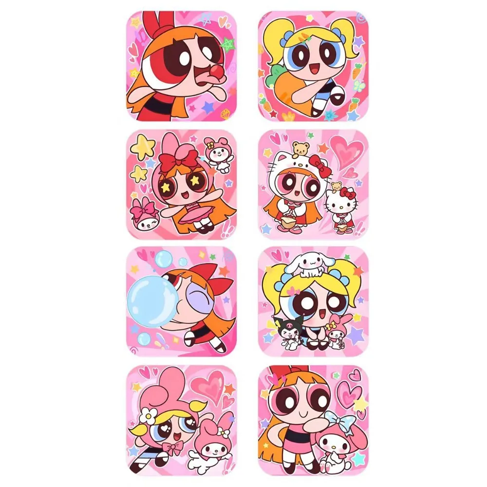 Anime Peripheral Powerpuff Girls Ordinary Kawaii Cute Cartoon Paster Toy Diary Mobile Phone Case Decoration Festivals Gift