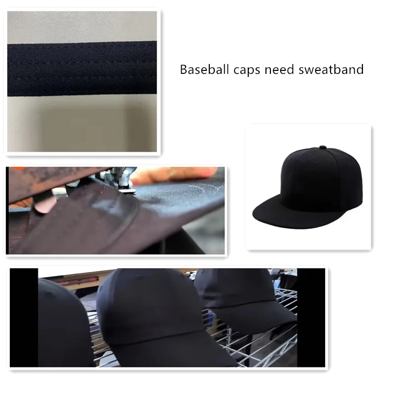 Cap four lines Sweatband 60M Hat Accessories Pure Cotton Sweatband Tape for Baseball Caps Hat