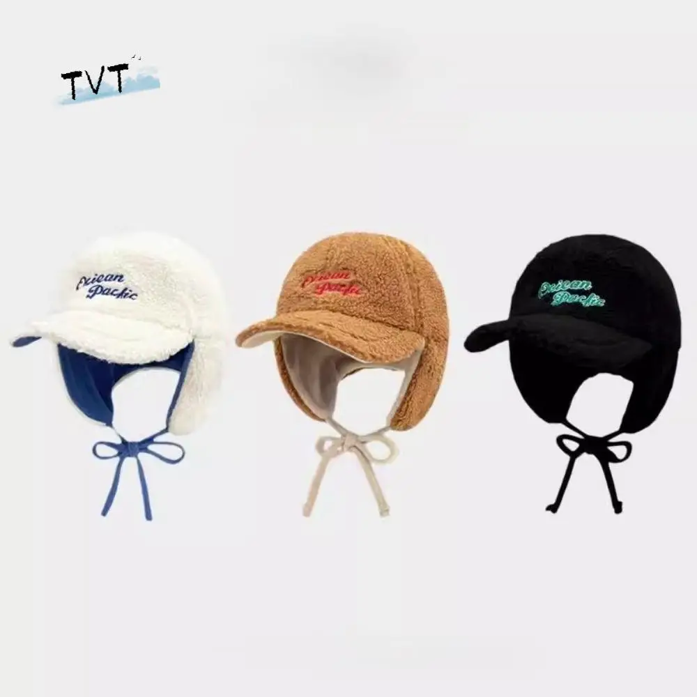

Ear Protectors Warm Pilot Hat Earflaps Visor Thickened Winter Baseball Cap Bonnet Caps Windproof Lamb Wool Hat Outdoor Sports