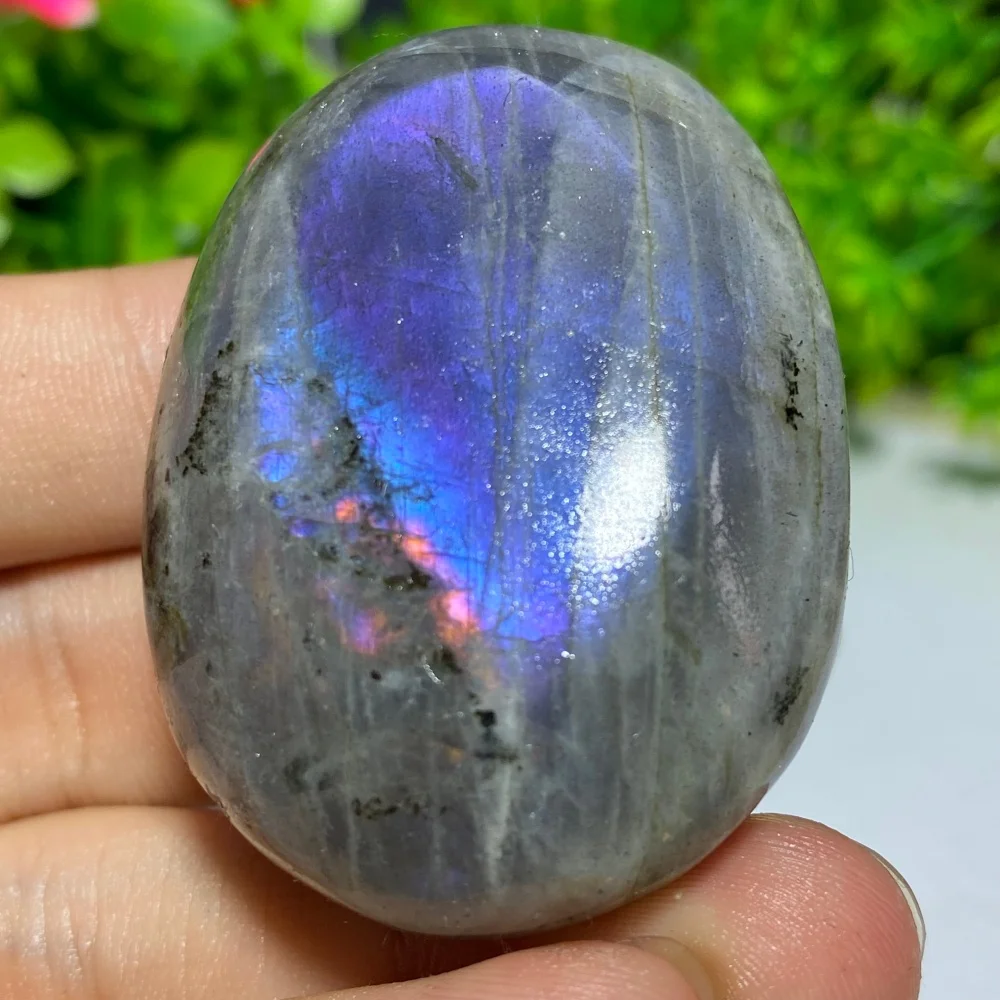 Purple Labradorite Crystal Gemstone Natural Mineral Specimen for Spiritual Meditation Reiki Palm Stone Home Decor Gift