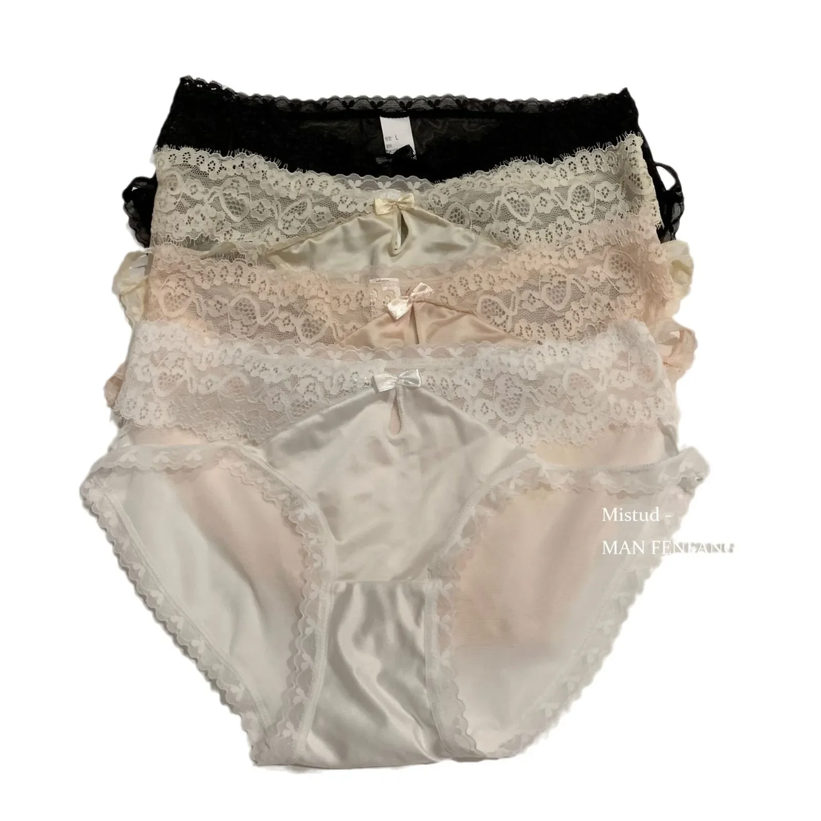 Mesh Embroidery Lace Transparent Sexy Women\'s Underwear Hollowed Temptation Soft Panties Cotton Crotch Breathable Satin Lingerie