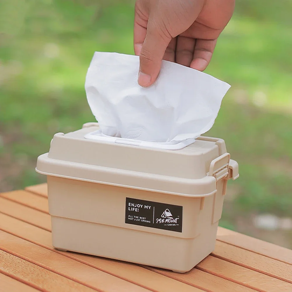 

Multifunctional Outdoor Storage Box 1.1L Portable Napkin Paper Tissue Storage Case Moisture-Resistant for Camping Hiking Travel