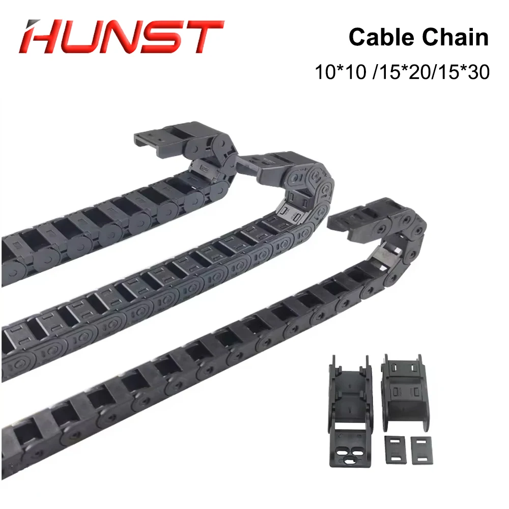 HUNST Cable Chain 7*7 10*10 15*20 15*30mm 1M Non-opening Semi-enclosed Plastic Drag Chain Drive Drag Chain Machine