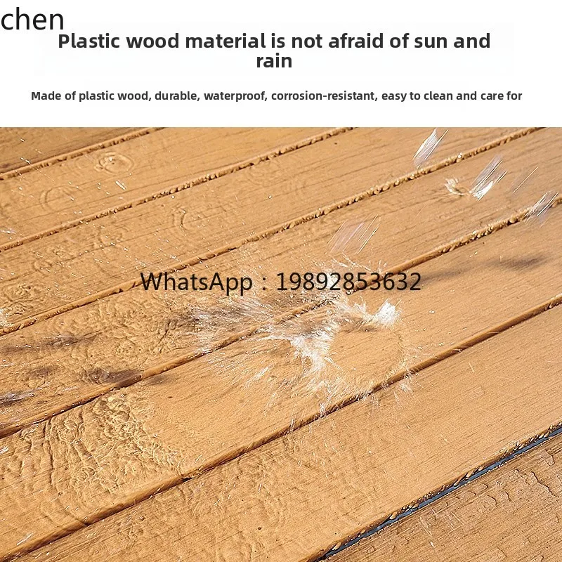 

Outdoor Table and Chair Plastic Wood Courtyard Cafe Villa Project Balcony Outdoor Table and Chair