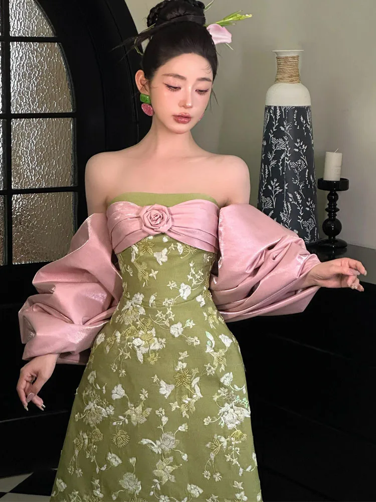 

Утренний свадебный халат-ципао в китайском стиле для новобрачной с поясом на груди для помолвки и свадебного торжества