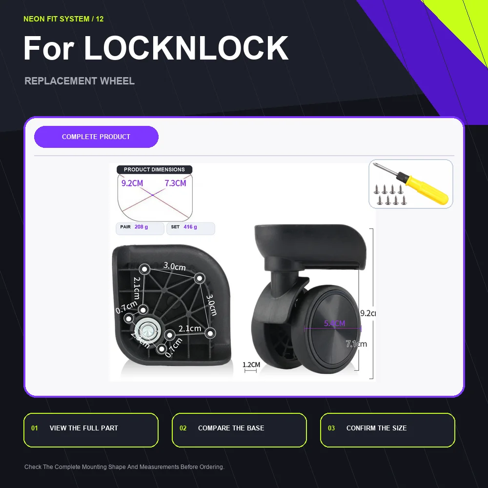 Heavy Duty Luggage Replacement Wheel For LocknLock Reliable Suitcase Caster Accessory Reliable Travel