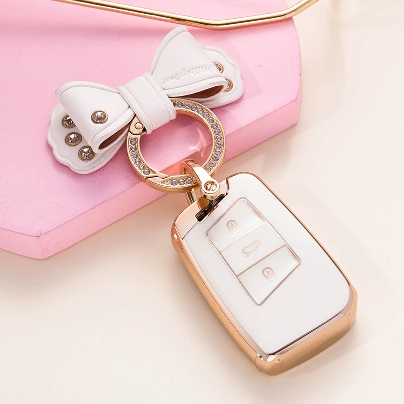 Fashion TPU Car Remote Key Case Cover Shell For VW Volkswagen Passat B8 Magotan For Skoda Kodiaq Superb A7 Smart Keyless