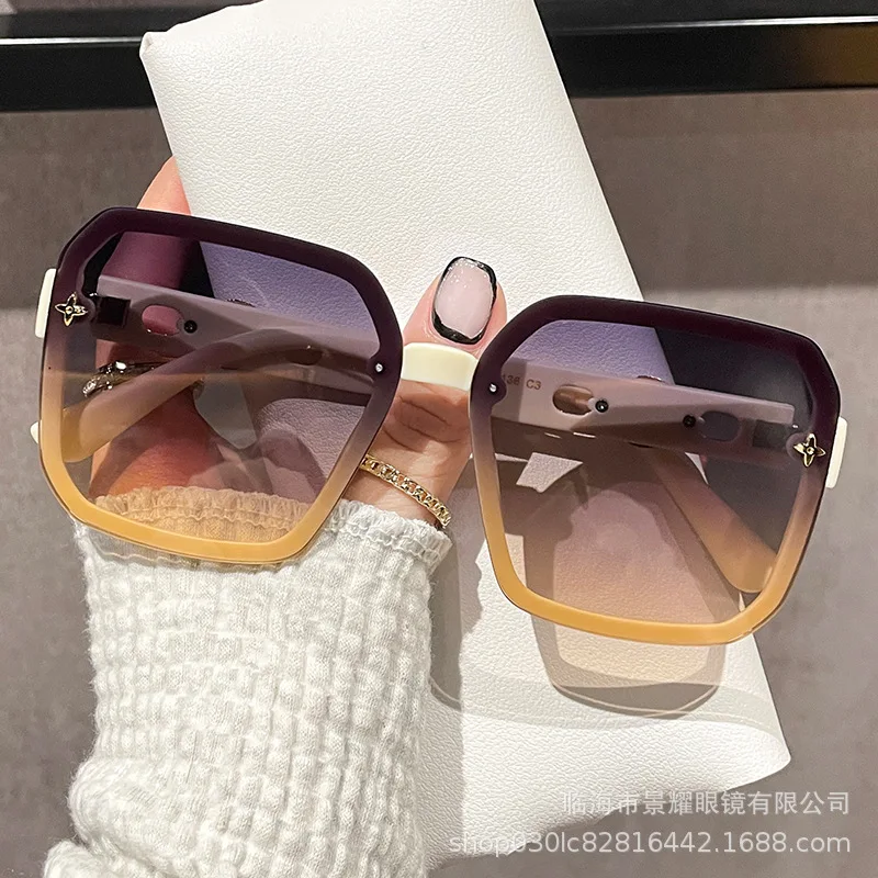 

Fashion Oversized Sunglasses Woman Brand Designer Vintage Square Sun Glasses Female Big Frame Gradient Shades Oculos De Sol