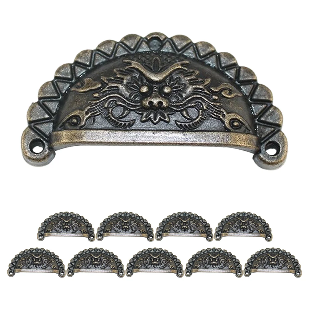 

10Pcs Copper Cabinet Knobs Vintage Style Dresser Drawer Pull Handles for Wardrobe Cupboard Kitchen Furniture Decoration