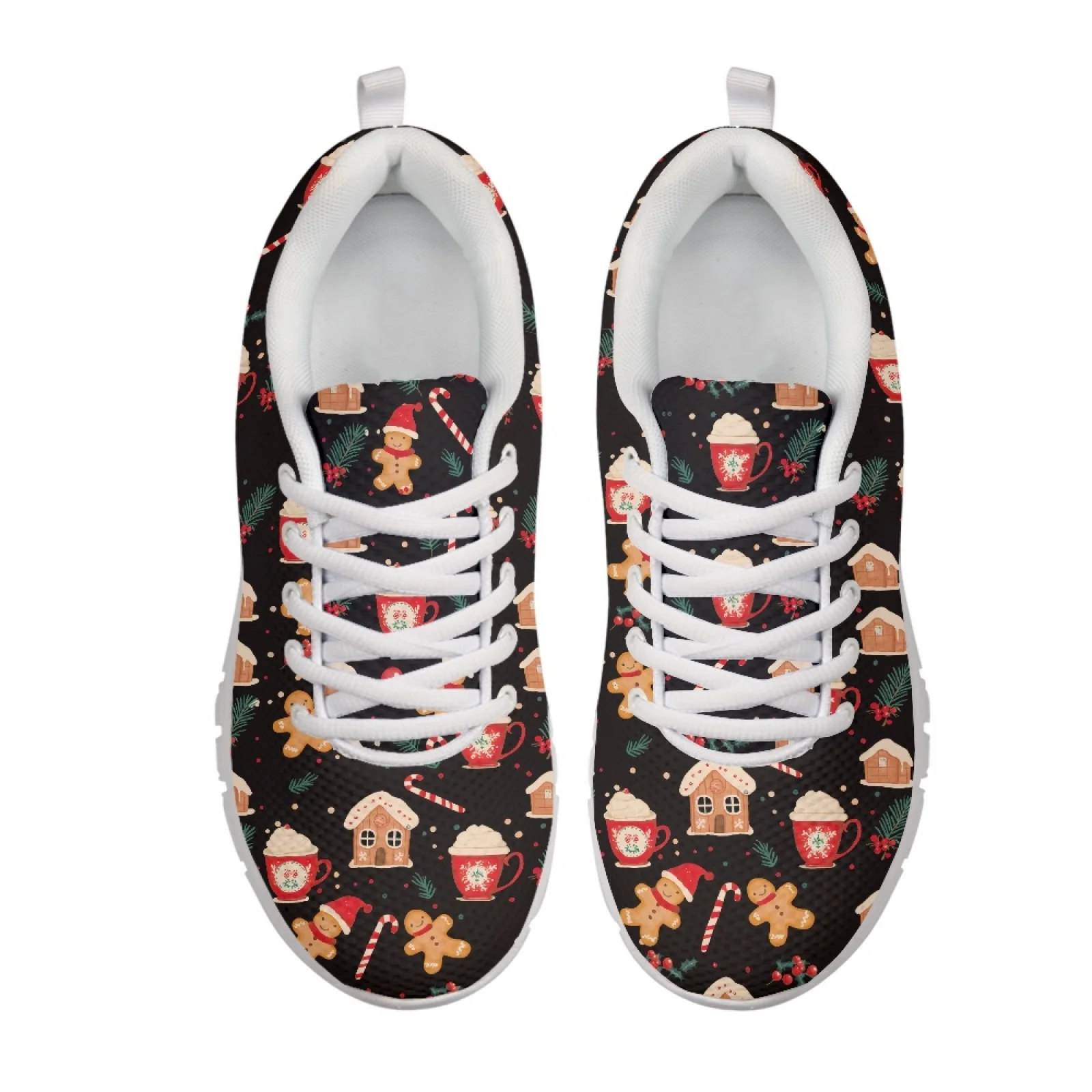 Coloranimal String Lights Women Running Shoes Lace Up Low Top Men's Tennis Shoes for Walking