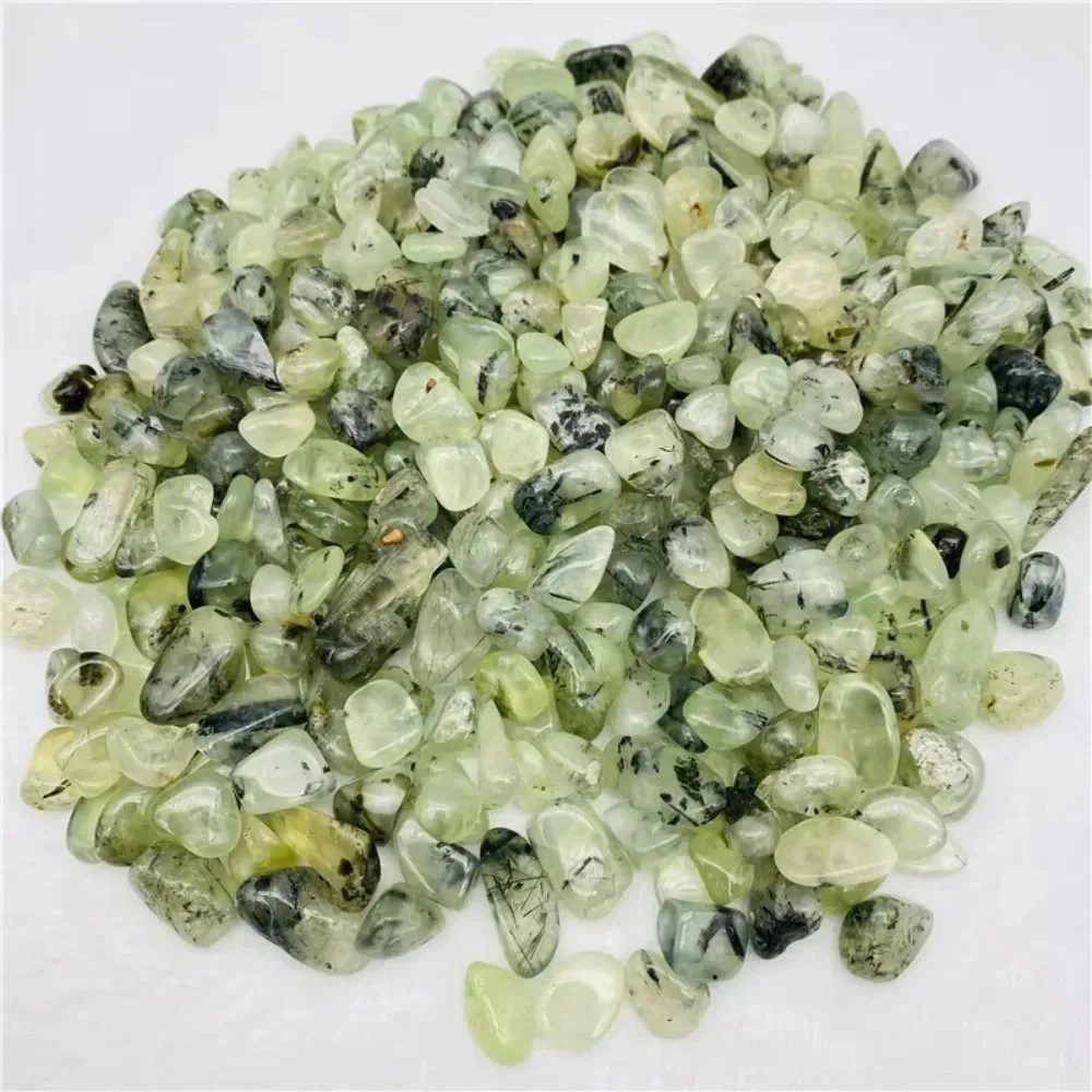 Green Prehnite Tumbled Stones Natural Chiltonite Gravel Chips, Reiki Healing Crystals Minerals for Aquarium Decor DIY