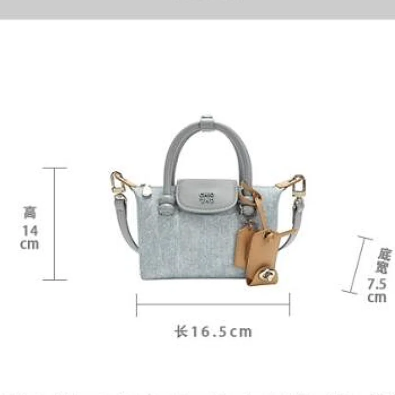 New Fashion Square Bag Female Shoulder Bags Blue Canvas Bag Advanced Handheld Bag Women\'s Leisure Trend Commuter Crossbody Bags