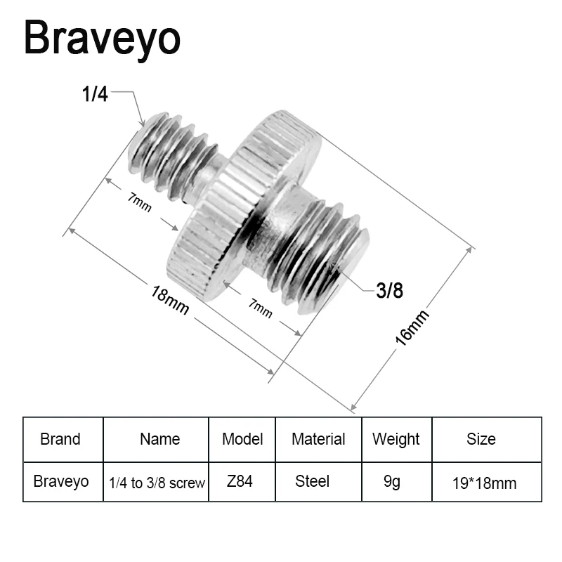 Universal Conversion Screw 1/4 to M4 3/8 Screw  Male To Male Adapter Screw  Photography Accessories For Dslr Camera Tripod