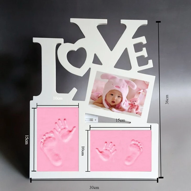 Birthday Present Baby Growth Commemorative Hand and Foot Imprint Personalized Photo Frame Decoration DIY Newborn Souvenir Gifts