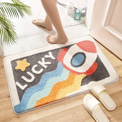 Nordic Carpet Area Rugs Funny Bathroom Bedroom Floor Rainbow Mats Welcome Doormat home decoration Cute Egg shape Bathroom Rug