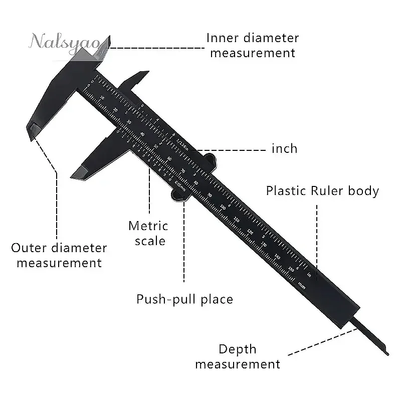 80mm Portable Plastic Eyebrow Measuring Vernier Caliper Tattoo Microblading Ruler Permanent Makeup