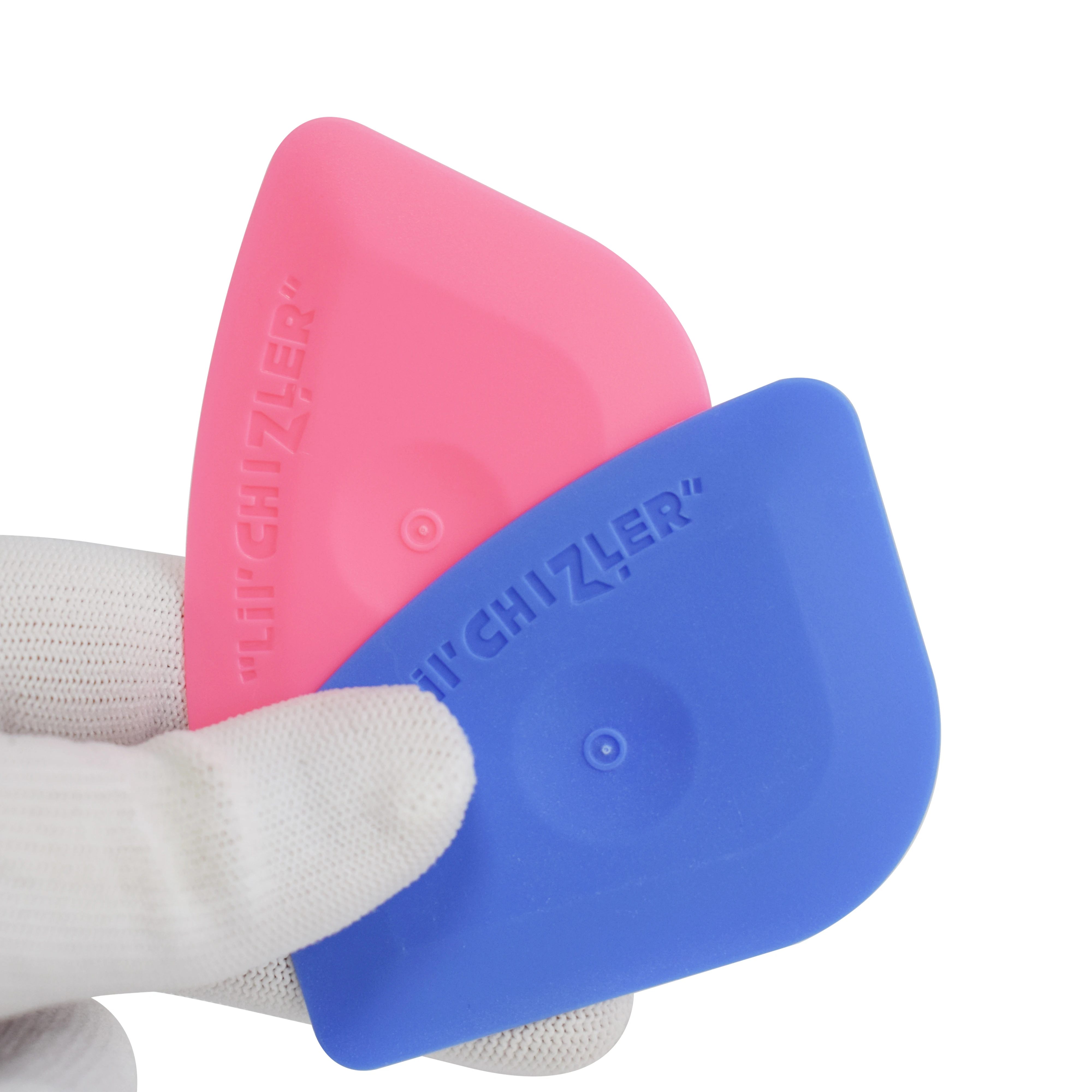 2PCS Soft Blue Squeegee Hard Pink Scraper Vinyl Car Wrap Auto Foil Corner Trim Window Tint Installation Squeegee Tools