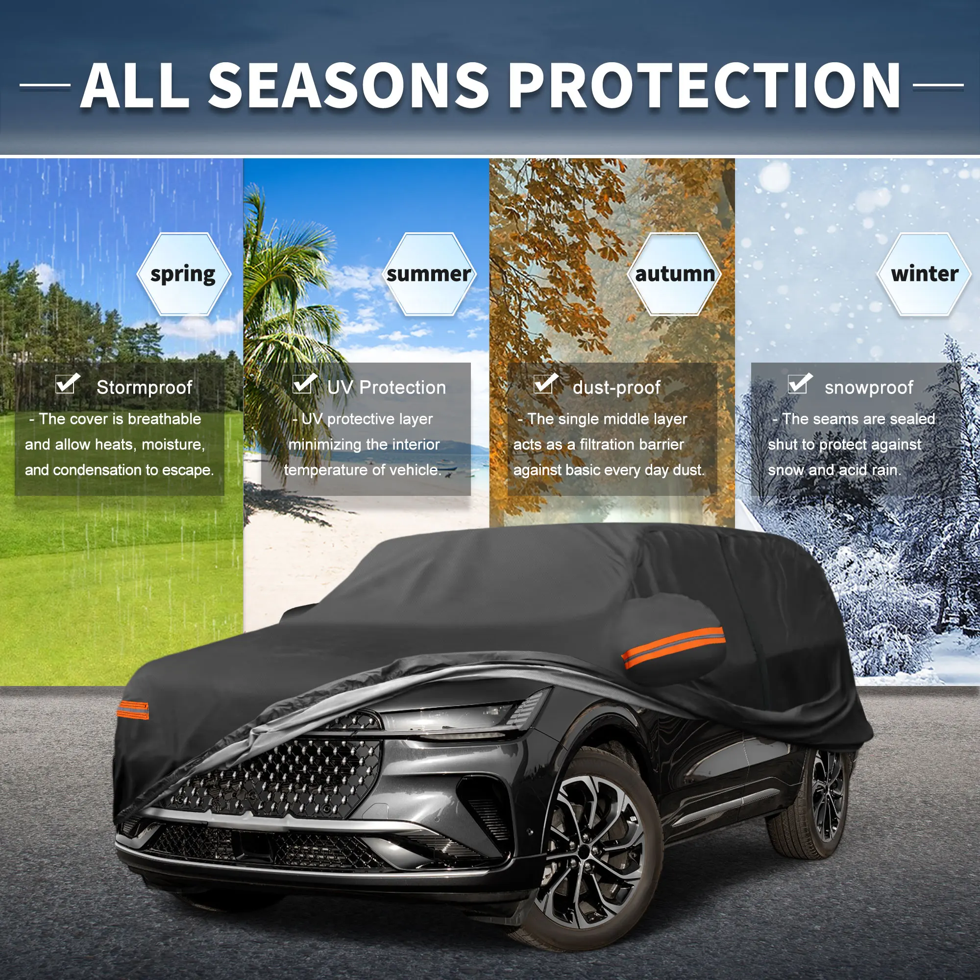 

Автомобильный чехол Uxcell с молнией левой боковой двери 210D-Pu для Lincoln Nautilus
