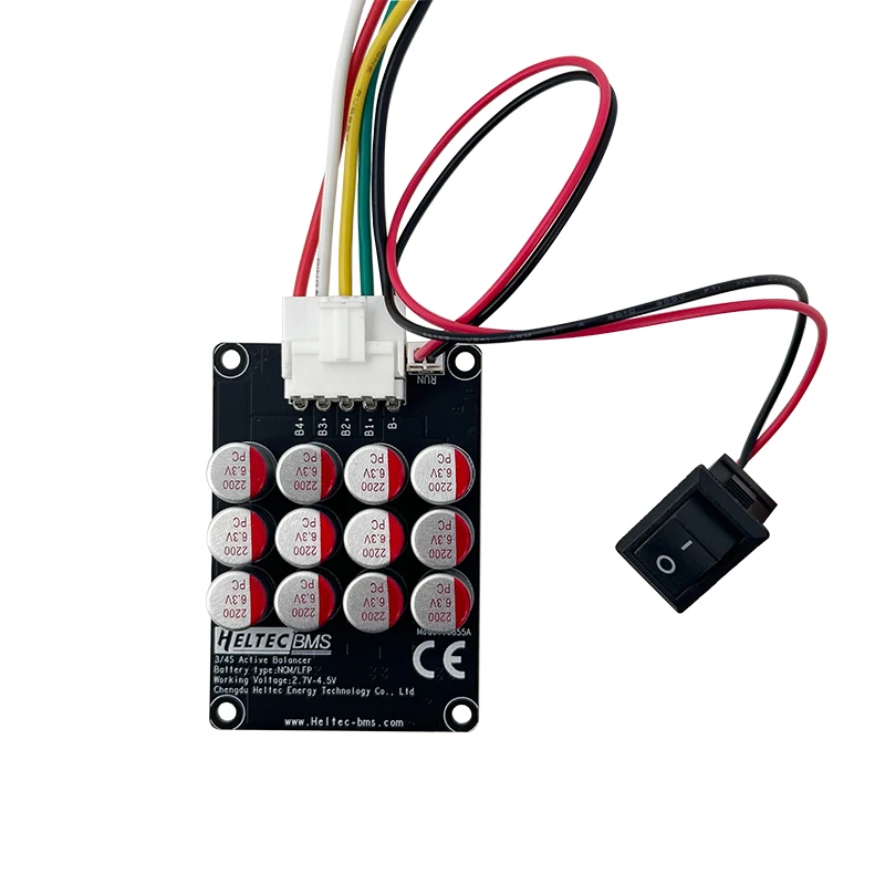 HeltecBMS Balanceador ativo de bateria de lítio 4S 16S 5A 3S com swich 12V 48v Lifepo4 módulo de balanceamento de célula de bateria