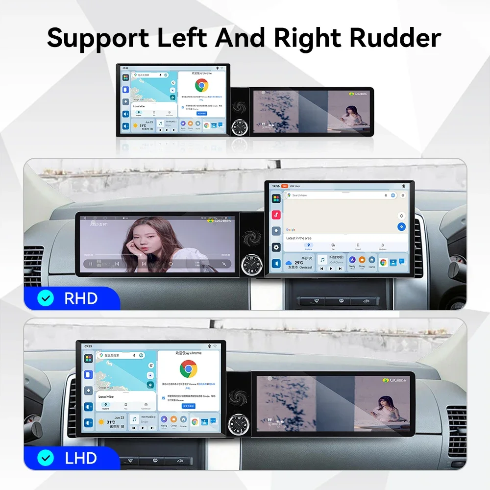 13.1+12.3 Inch Dual Screen Android 15 Car Radio for Nissan Frontier Xterra 2009-2012 Wireless CarPlay 360° View BT 5.0 DSP
