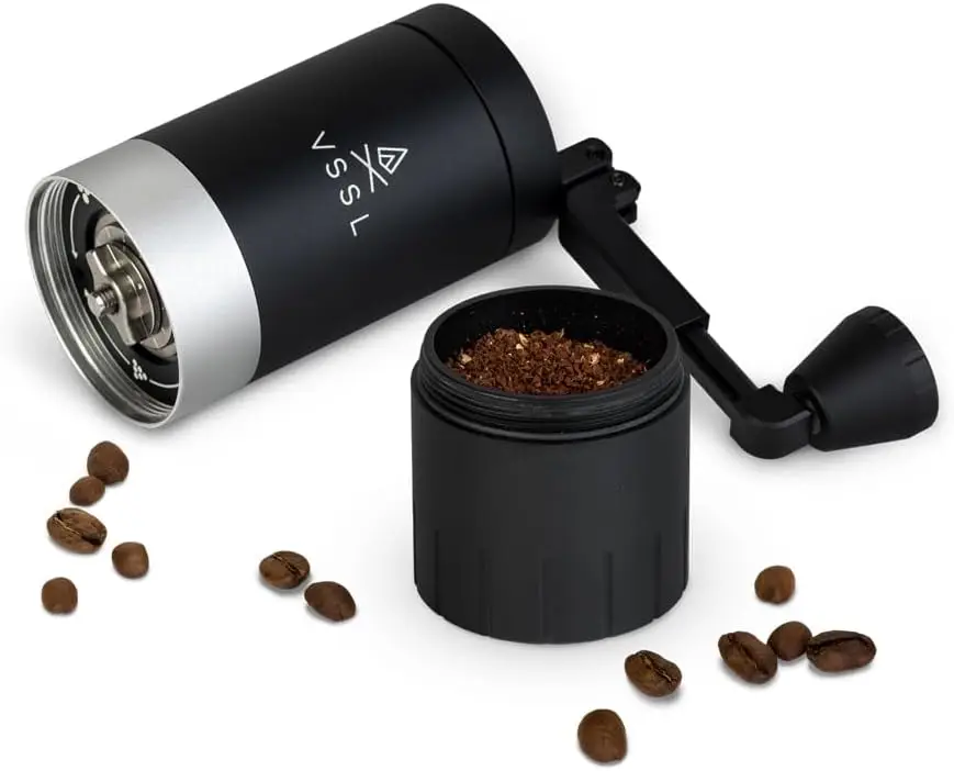 Coffee Manual Coffee Grinder, Up To 45 Gram Capacity, Stainless Steel Conical Burr, Black