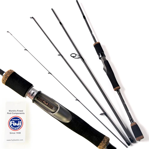 Imagen 1 del producto E Eurasian Sports Travel Caña de pescar giratoria, asiento de carrete Fuji, acción rápida, 2,1 m, 4 secciones, UL Lake, pesca fresca