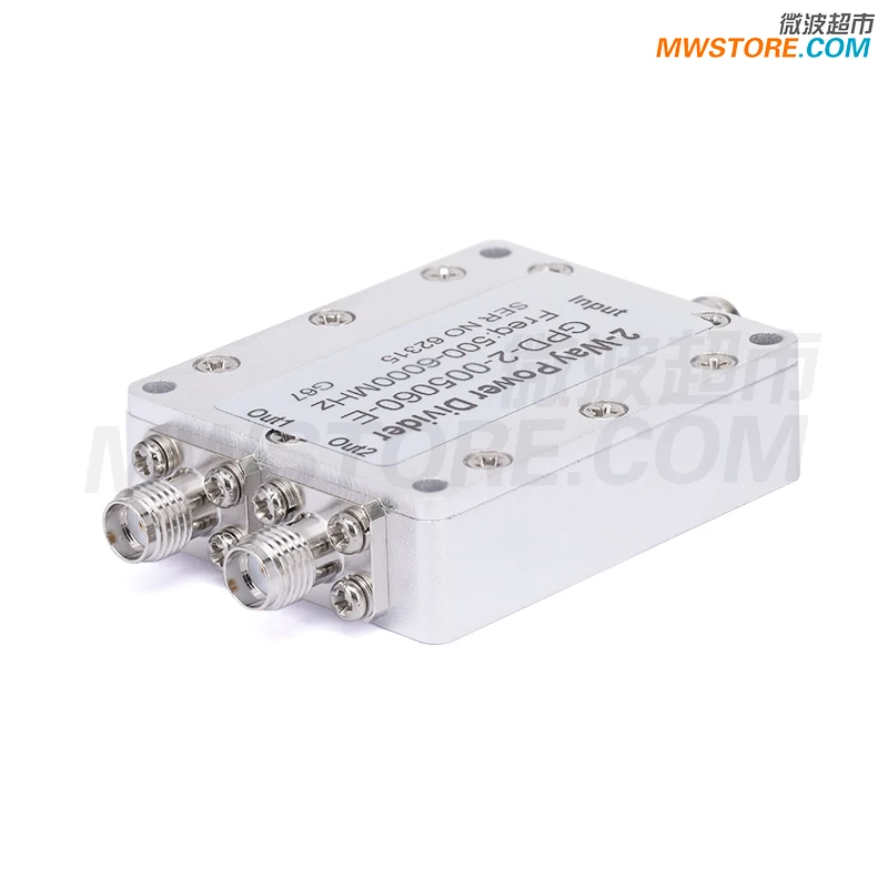 0.5- 6G SMA Bus Radio Frequency Microstrip Power Splitter One-dividing-two Splitter Combiner WIFI Test 30W