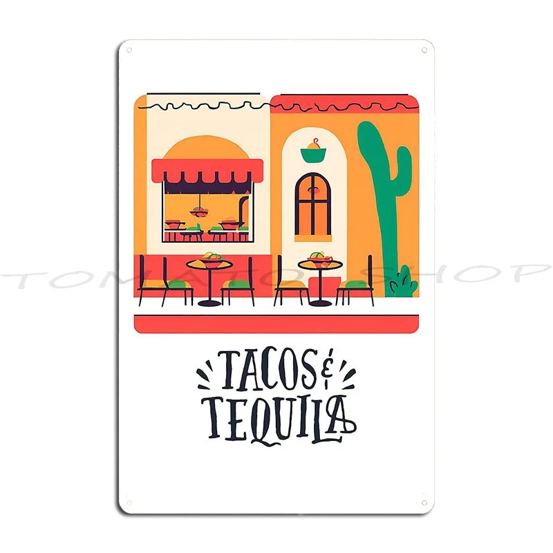 Tacos And Tequila Metal Plaque Poster Wall Mural Pub Retro Classic Printed Tin Sign Poster