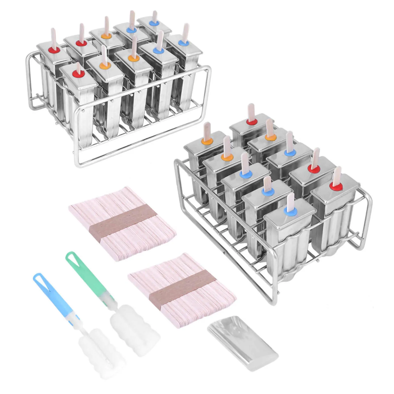 

10Pcs Molds Popsicle Mold Stainless Steel Ice Cream Mould Lolly Popsicle Stick Holder 304 Stainless Steel Ice Cream Mould