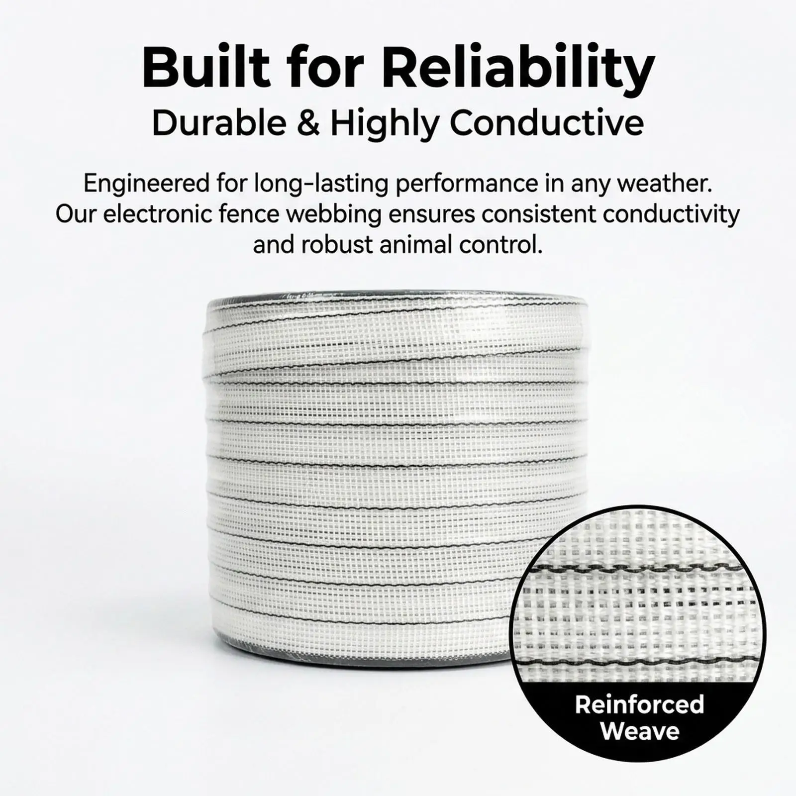 Electric Fence Tape 8 Stainless Steel Strands Livestock Fence Tape Electric Fence Polytape Fencing Wire for Goat Livestock